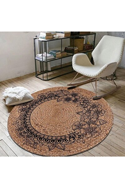 Bonny Home Jüt Hasır Yuvarlak Kapı Önü Papası 80 X 80 Ks1016