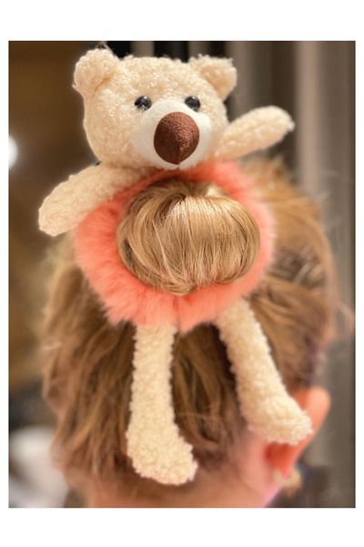 QUEEN AKSESUAR Fluffy Furry Plush Toy Teddy Bear Rubber Buckle Adult Children's Buckle Kitten