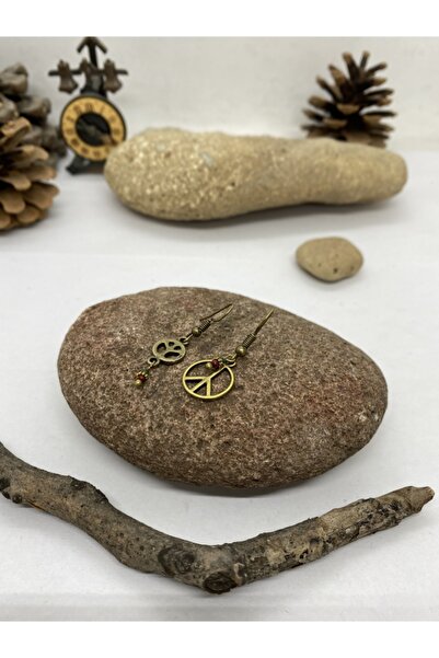 Porsuk Alternatif أقراط إشارة السلام العرقية المصنوعة يدوياً