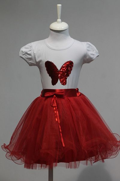 SEÇKİN KIDS Girl's Tutu Skirt Butterfly Pulpayet Badi April 23