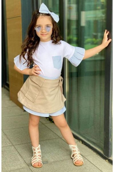 nisaykids Комплект блуза и корона за момиче с връзки на талията