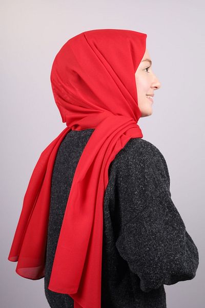 scarfella Solid Color Chiffon Shawl - Pattern -03 - Color-05