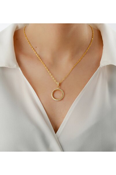 Gümüşistan 925 Ayar Gümüş Çeyrek Altın Kolye