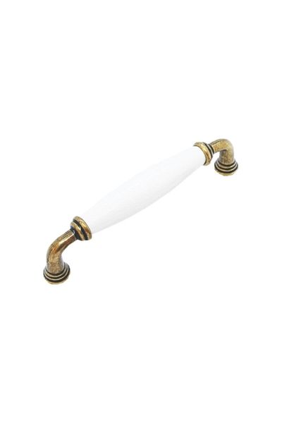 RFORM Porcelain Cabinet Kitchen Drawer Furniture Handle Antique Plain White 128mm (12.8cm) Axle