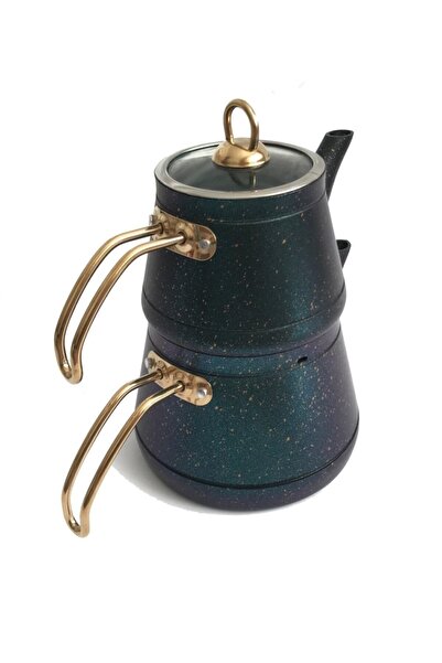 ERN Hira Granit Yeşil Çaydanlık Orta Boy