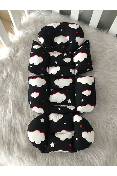 Jaju Baby Black Cloud Patterned Baby Stroller Cushion