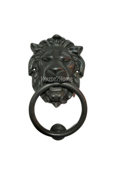 HOUSE2HOME Brass Lion Door Knob, Plug and Plug, Oxide Black
