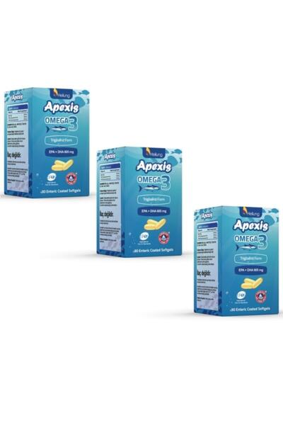 Apexis زيت السمك أوميجا 3 30 كبسولة هلامية 3 قطع