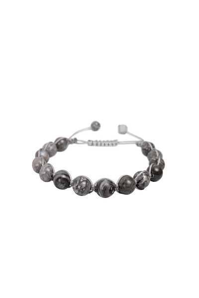 Saff Doğal Taş Jasper Stone Macrame Natural Stone Bracelet210087