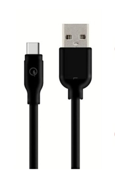 usin Siyah 2 Amper 125  cm Type C Android Cep Telefonu Hızlı Şarj Data Kablosu