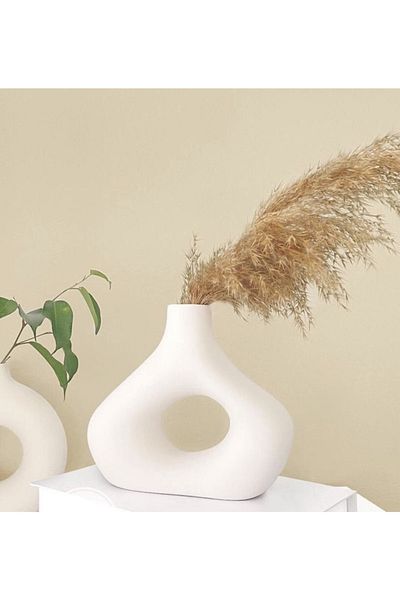 thiramis homeconcept 20X20'Cm White Flat Vase