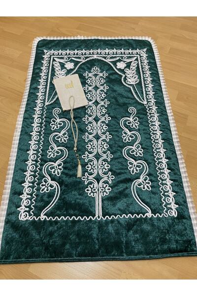 AYHANHOME Covor de rugăciune verde catifea 3 piese Pachet de zestre Set Mire Mire