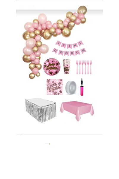 Dipak Розов/златен/сребрист комплект за рожден ден за 16 души