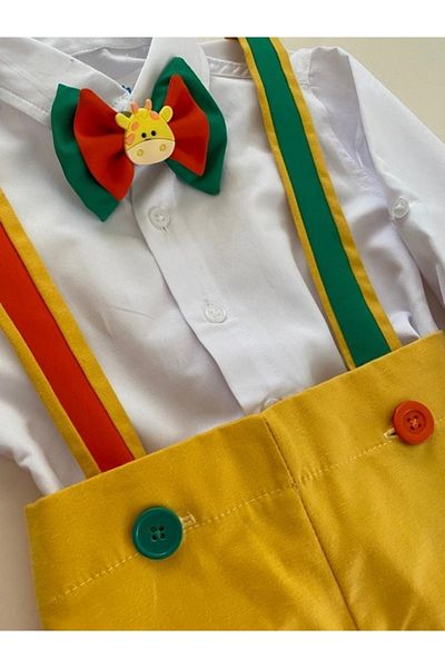 tubibebe Shirt Excluded.safari Colorful Salopet Set (SALOPET AND BOW TIE - SHIRT EXCLUDED.)