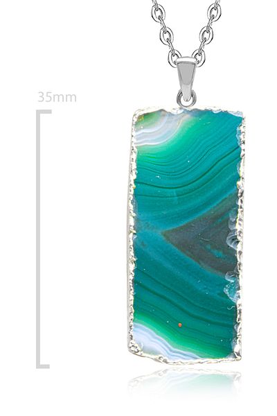 Tesbih Atölyesi Certified Natural Patterned Green Agate Stone Natural Stone Necklace
