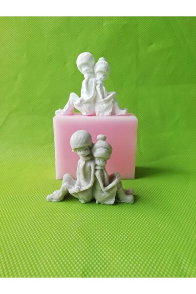 AnkaHobiMarket Kız Erkek Sırt Sırta Silikon Kalıp