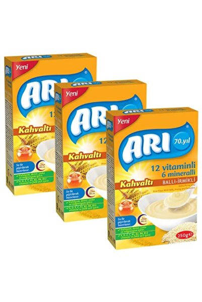 ARI Mama Sütlü Ballı Irmikli (KAHVALTI) Pirinç Unu 250 gr X 3 Ad