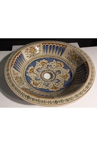 Kütahya Çini Eskitme Çini Desenli Lavabo