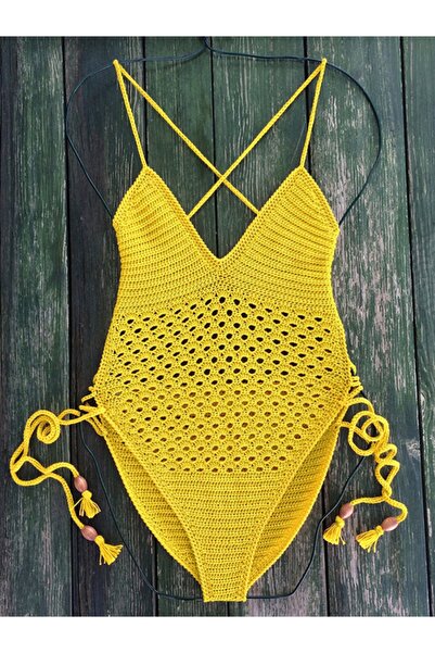 NevRa Örgüleri El Örgüsü Tığ Örgü Mayo Sarı