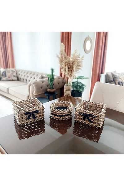 Egindra 3-Piece Wicker Wire Decorative Mini Basket Set