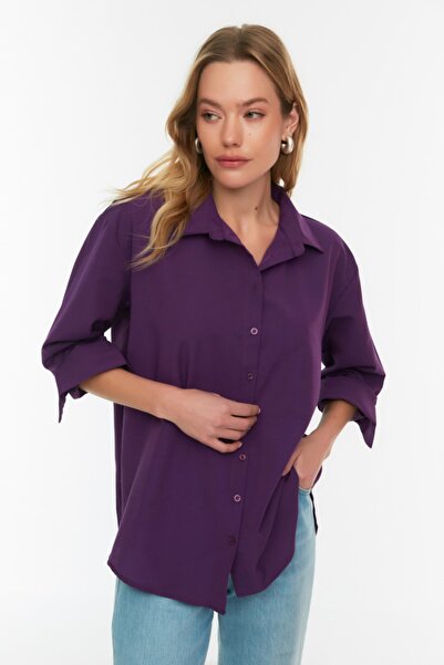 Trendyol Collection Shirt - Purple - Oversize