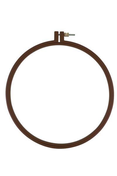 Tuva Hello Screw Plastic Embroidery Hoop Brown 24 Cm