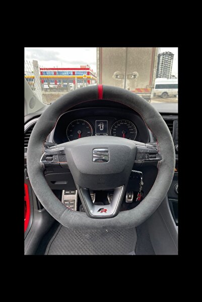 HOPE OTO DİZAYN Leon Alcantara Antrasit Direksiyon Kılıfı Uyumlu