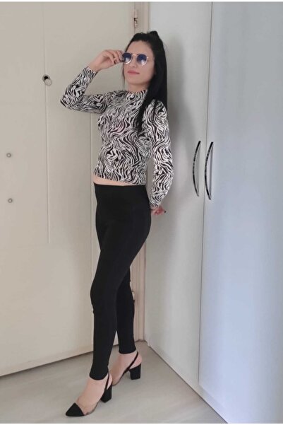 AZEM KOTÇU Beli Lastikli Likralı Toparlayıcı Kot Tayt Pantolon