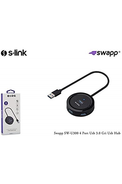 S-LINK العلامة التجارية: S-link Sw-u300 4 Port Usb 3.0 Gray Usb Hub الفئة: وحدة محول USB-sd