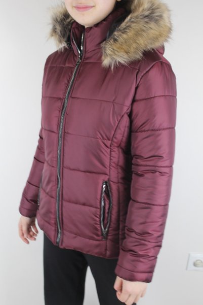 Bilgiçler Burgundy Puffer Jacket