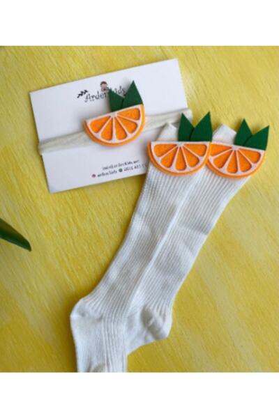 ArdenKids Orange Baby Socks Bandana Set