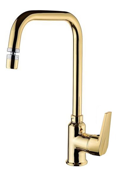 HMS Gold High Body 360° Kitchen Sink Faucet with Movable Head