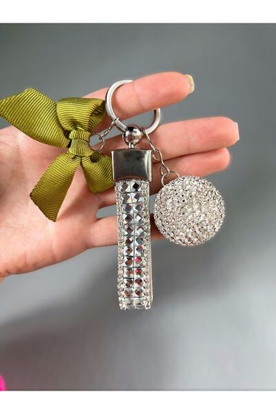 TASARIM ARABAM ATİKE ELİF AKIN شريط أخضر زيتي - باجيت فضي اللون، سلسلة مفاتيح...