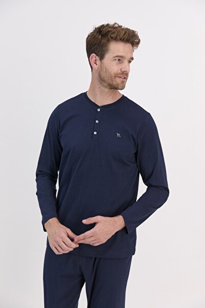 Arnetta Basic Lacivert Erkek Uzun Kol Pijama Takımı