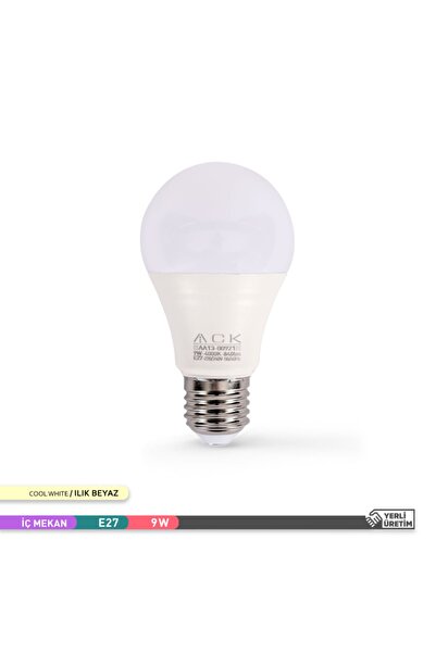 ACK A60 Led Ampul 4000k Ilık Beyaz 840lm 9w E27