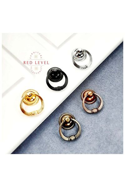 Red Level نماذج مقابض بأزرار ذهبية ريفية - مقابض لدرج الخزانة وأثاث المطبخ