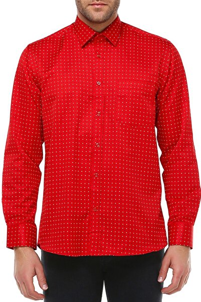 Varetta Ανδρικό μακρυμάνικο πουκάμισο με κόκκινο κλασικό κόψιμο