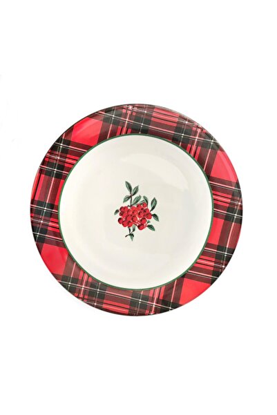 FernCo Red Berry Collection Büyük Boy Porselen Yemek Tabak