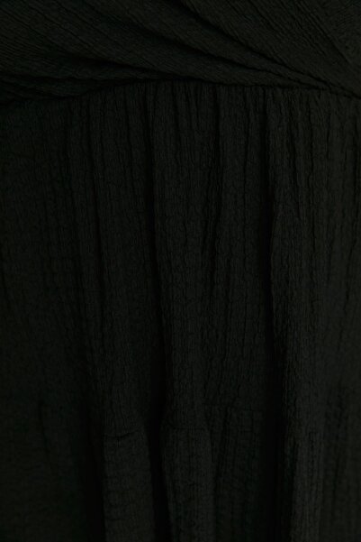 Trendyol Curve Rochie tricotată de mărime mare, cu decolteu în V, cu închidere dublu, TBBSS22EL2987