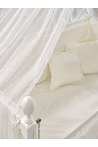 Meltem Smart Kral Anne Yanı Ahşap Sallanır Beşik 60x120 cm (beyaz-krem)