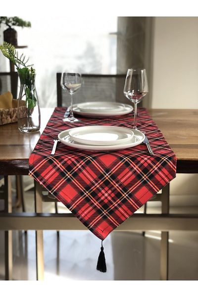 desen izmir New Year's Table, Plaid Runner, New Year, New Year's Table