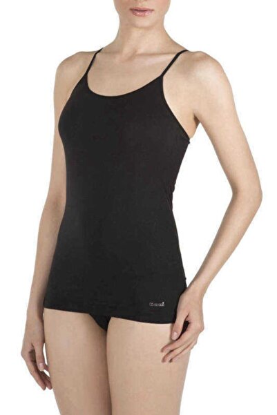 Kom Women's Black Basic Top Cotton Undershirt New Season