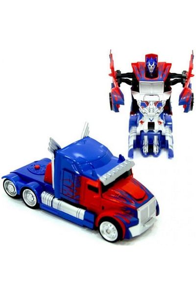 Hyd Toy Robot Transforming Truck Transformers One-Button Transforming Robot Pull Drop Toy Car