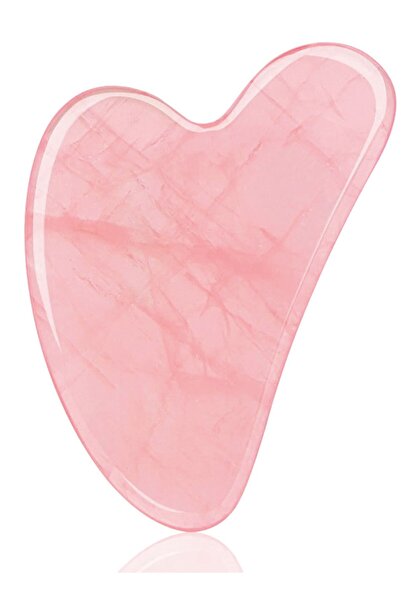 alpi taş Doğal Taş Pembe Kuvars Kalp Gua Sha Premium