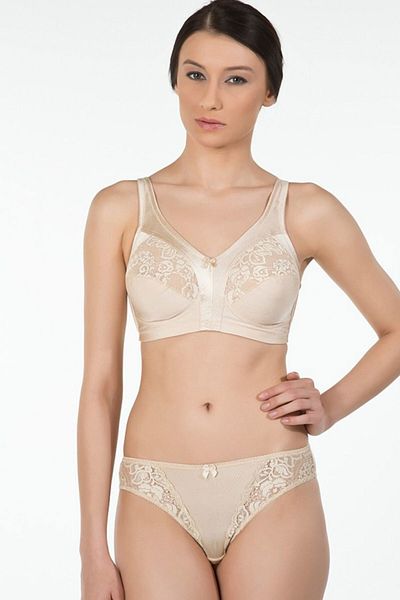 Kom Γυναικείο σουτιέν μπεζ Barbara Gathering No Underwire Minimizer