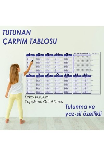 Cengo Αγγλικό πίνακα πολλαπλασιασμού 100x56 εκ. Χάρτινος πίνακας με επαναγεμιζόμενο λευκό πίνακα με μολύβι δώρο