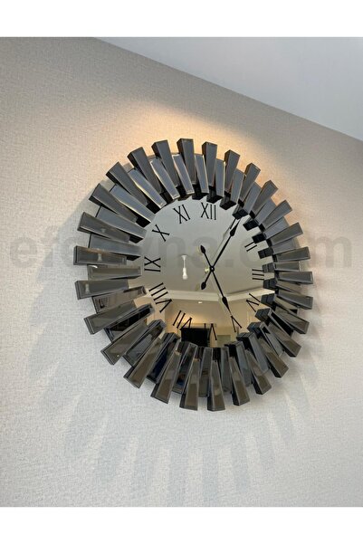 Efe Ayna Füme Piyano Model Ayna Saat 83cm