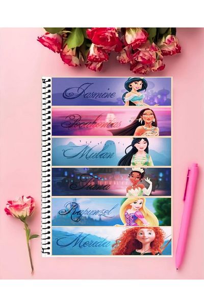 animeandyourworld قطعة واحدة من دفتر الأميرة - مقاس A4، مقاس 21*29 سم، حجم كبير غير مبطن