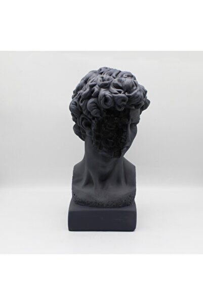 Arthome Dekoratif Yüzü Mozaik Detaylı Antrasit David Büst Heykel Biblo