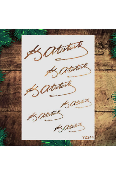 STENCİLTASARIM Stencil Tasarım Yz244 Atatürk Imza - Dekoratif Duvar, Eşya, Fa...